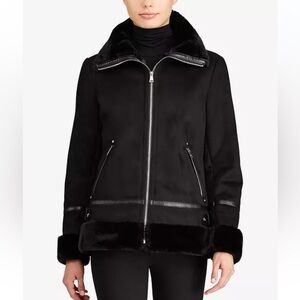 Lauren Ralph Lauren Petite Faux-Shearling Moto Jacket